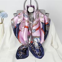 Women's Fashion Flower Chiffon Printing Silk Scarves sku image 8