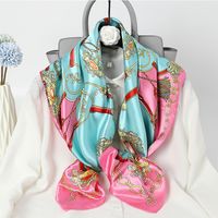 Women's Fashion Flower Chiffon Printing Silk Scarves sku image 11