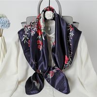 Women's Fashion Flower Chiffon Printing Silk Scarves sku image 6