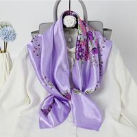 Women's Fashion Flower Chiffon Printing Silk Scarves sku image 5