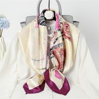 Women's Fashion Flower Chiffon Printing Silk Scarves sku image 13