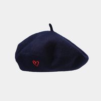 Women's Retro Heart Shape Embroidery Beret Hat sku image 7