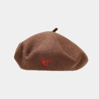 Women's Retro Heart Shape Embroidery Beret Hat sku image 10