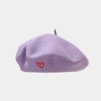 Women's Retro Heart Shape Embroidery Beret Hat sku image 8