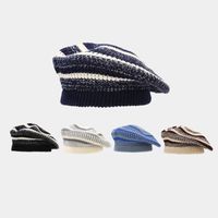 Women's Retro Stripe Beret Hat main image 1