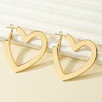1 Pair Fashion Heart Shape Alloy Plating Women's Earrings main image 3