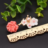 Retro Flower Pearl Inlay Crystal Drop Earrings 1 Pair main image 4