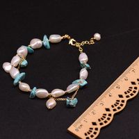 Retro Shamrock Water Droplets Pearl Inlaid Turquoise Bracelets main image 3