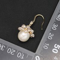 Retro Flower Pearl Sterling Silver Patchwork Drop Earrings 1 Pair main image 2