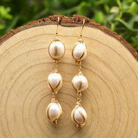 Simple Style Round Flower Pearl Inlay Rhinestones Drop Earrings 1 Pair main image 1