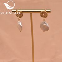 Simple Style Round Flower Pearl Inlay Rhinestones Drop Earrings 1 Pair sku image 12