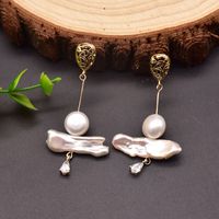 Simple Style Round Flower Pearl Inlay Rhinestones Drop Earrings 1 Pair sku image 16