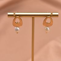 Simple Style Round Flower Pearl Inlay Rhinestones Drop Earrings 1 Pair sku image 9