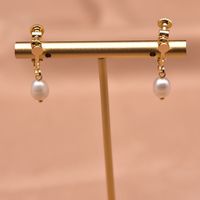 Simple Style Round Flower Pearl Inlay Rhinestones Drop Earrings 1 Pair sku image 3