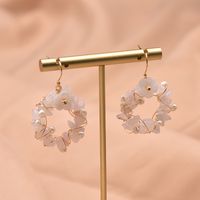 Simple Style Oval Flower Pearl Copper Inlay Beads Drop Earrings 1 Pair sku image 5