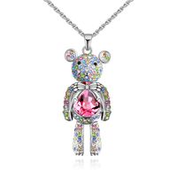 1 Piece Cartoon Style Bear Alloy Plating Zircon Gold Plated Women's Pendant Necklace sku image 1