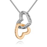 1 Piece Fashion Heart Shape Alloy Plating Zircon Gold Plated Women's Pendant Necklace main image 2