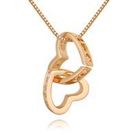 1 Piece Fashion Heart Shape Alloy Plating Zircon Gold Plated Women's Pendant Necklace sku image 5