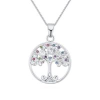 1 Piece Fashion Tree Alloy Polishing Hollow Out Inlay Crystal Women's Pendant Necklace main image 3