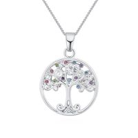 1 Piece Fashion Tree Alloy Polishing Hollow Out Inlay Crystal Women's Pendant Necklace sku image 1