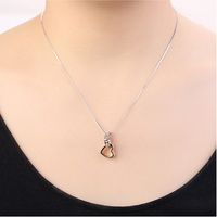 1 Piece Fashion Heart Shape Alloy Plating Zircon Gold Plated Women's Pendant Necklace main image 3