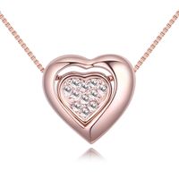 1 Piece Simple Style Heart Shape Alloy Plating Rhinestones Gold Plated Women's Pendant Necklace sku image 4