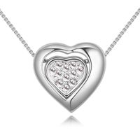 1 Piece Simple Style Heart Shape Alloy Plating Rhinestones Gold Plated Women's Pendant Necklace sku image 3