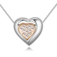 1 Piece Simple Style Heart Shape Alloy Plating Rhinestones Gold Plated Women's Pendant Necklace sku image 2