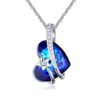1 Piece Simple Style Heart Shape Alloy Plating Zircon Gold Plated Women's Pendant Necklace sku image 1