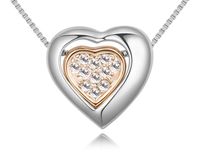 1 Piece Simple Style Heart Shape Alloy Plating Rhinestones Gold Plated Women's Pendant Necklace main image 1
