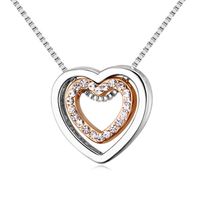 1 Piece Simple Style Heart Shape Alloy Plating Hollow Out Inlay Gold Plated Women's Necklace sku image 3