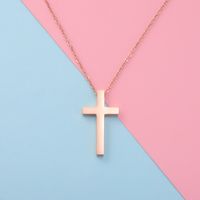 Fashion Cross Stainless Steel Patchwork Pendant Necklace sku image 3