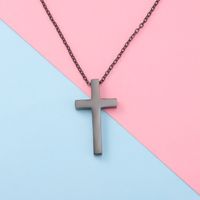 Fashion Cross Stainless Steel Patchwork Pendant Necklace sku image 2
