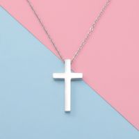 Fashion Cross Stainless Steel Patchwork Pendant Necklace sku image 1