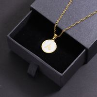 Fashion Round Stainless Steel Pendant Necklace main image 3
