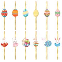 Easter Simple Style Classic Style Color Block Paper Holiday Daily Drinking Straw main image 3