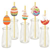 Easter Simple Style Classic Style Color Block Paper Holiday Daily Drinking Straw main image 5