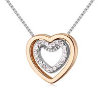 1 Piece Simple Style Heart Shape Alloy Plating Hollow Out Inlay Gold Plated Women's Necklace main image 1