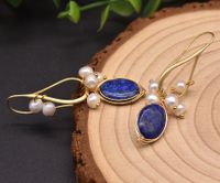 Simple Style Oval Flower Pearl Copper Inlay Beads Drop Earrings 1 Pair sku image 4