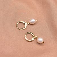 Simple Style Round Flower Pearl Inlay Rhinestones Drop Earrings 1 Pair sku image 1