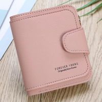 Women's Spring&summer Pu Leather Solid Color Vintage Style Square Zipper Buckle Small Wallet sku image 5