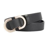 Casual Solid Color Pu Leather Alloy Plating Rhinestones Women's Leather Belts 1 Piece main image 4