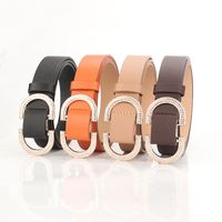 Casual Solid Color Pu Leather Alloy Plating Rhinestones Women's Leather Belts 1 Piece main image 3