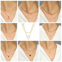 Fashion Star Moon Copper Inlay Zircon Layered Necklaces 1 Piece main image 10