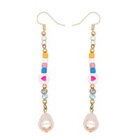 Ins Style Cross Eye Pearl Plating Zircon Drop Earrings 1 Pair sku image 14