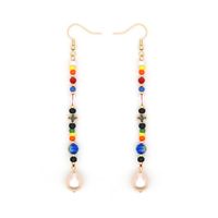 Ins Style Cross Eye Pearl Plating Zircon Drop Earrings 1 Pair sku image 2