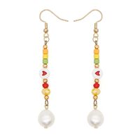 Ins Style Cross Eye Pearl Plating Zircon Drop Earrings 1 Pair sku image 8