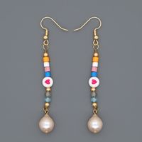 Ins Style Cross Eye Pearl Plating Zircon Drop Earrings 1 Pair sku image 15