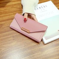 Women's Solid Color Pu Leather Lock Clasp Wallets sku image 3