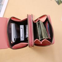 Women's All Seasons Pu Leather Solid Color Fashion Square Zipper Phone Wallet main image 4